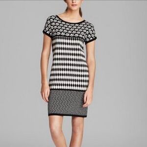 Weekend Max Mara S mini knit dress, black/cream